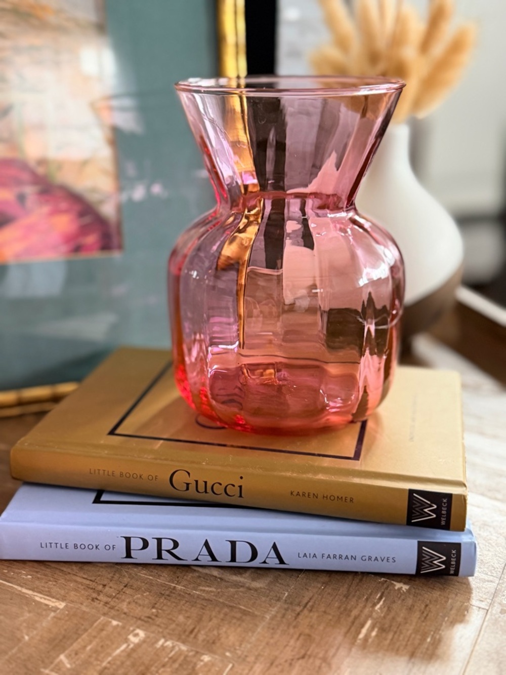 Pilgrim Pink Glass Decorative Vase